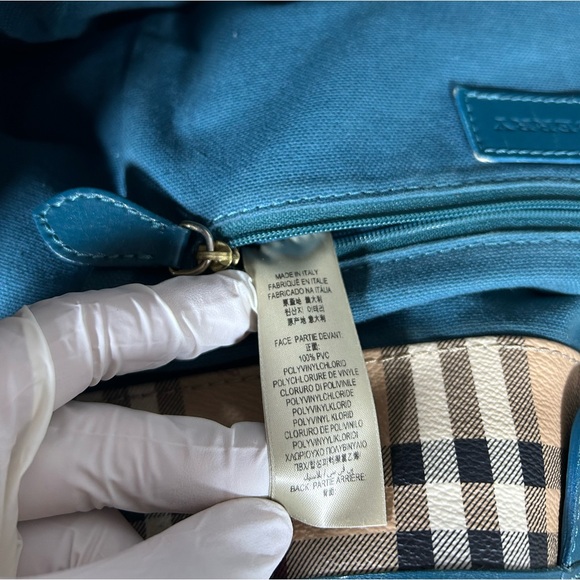 Authentic Burberry Shoulder Bag Tote Bag PVC/Leather Beige +Dust Bag - Picture 13 of 13